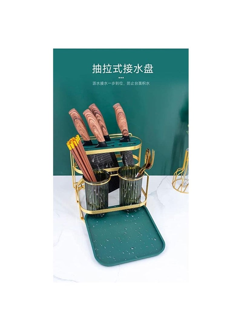 سبيس شوب أواني تخزين الرف عيدان ملعقة شوكة حامل مُنظِم لوح تقطيع رف سكين تخزين الرف المطبخ كونترتوب المنظم الرف - Image 3